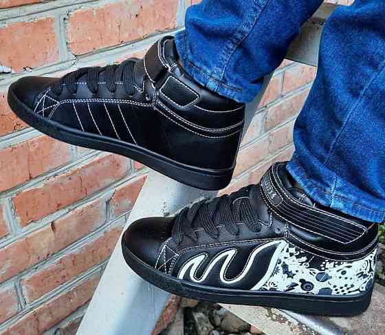 -Кроссовки Черные Высокие Мужские (размеры: 41,42,43,44,45) - 33-4 Днепр