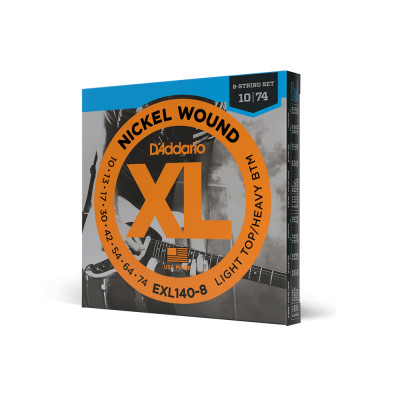 Струны для гитары D'Addario XL Nickel Wound Light Top / Heavy Bottom 8-String (10-74) (EXL140-8) Винница - изображение 2