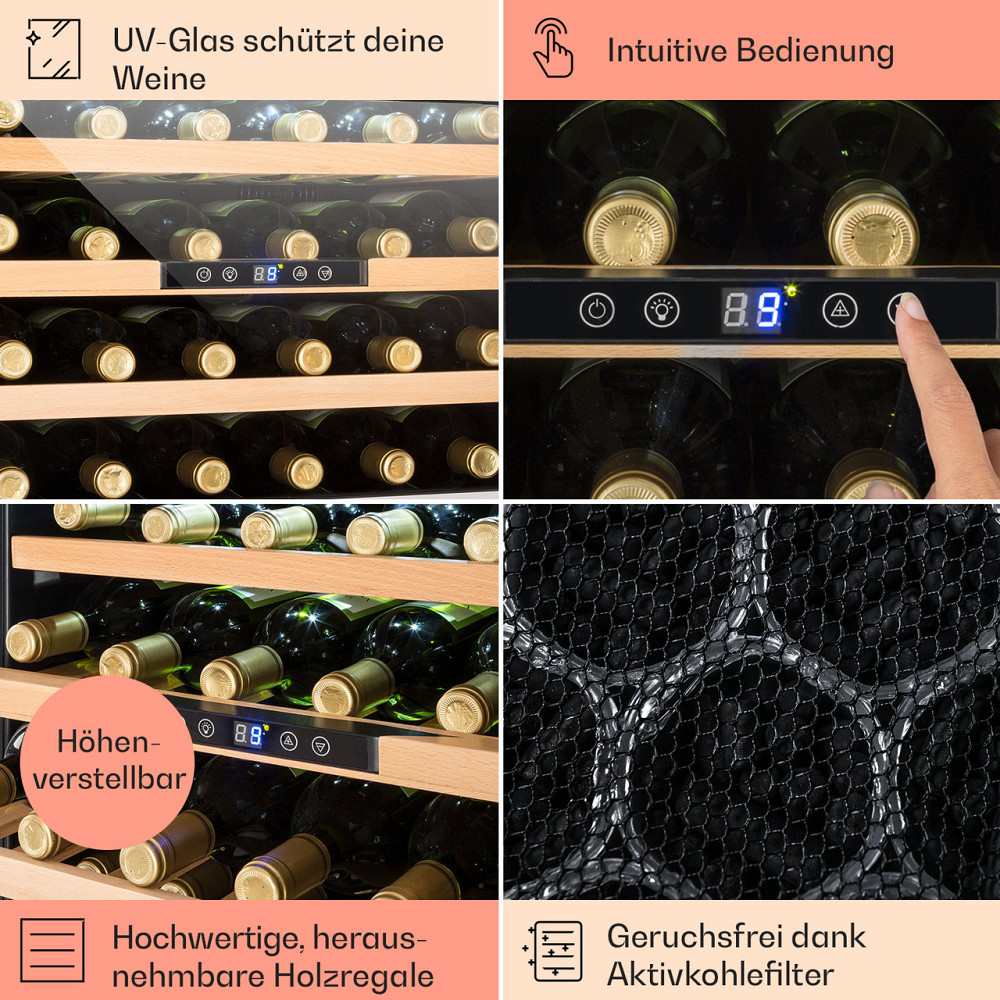 Vinsider 24 Built-In Uno вбудований холодильник для вина 24 пляшки 57 літрів сріблястий (Німеччина, читати Рівне - фото 5