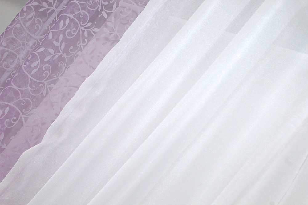 Кухонные шторки VR-Textil № 083к с подвязками сиреневый с белым 260х170 см (52-0424) Киев - изображение 5