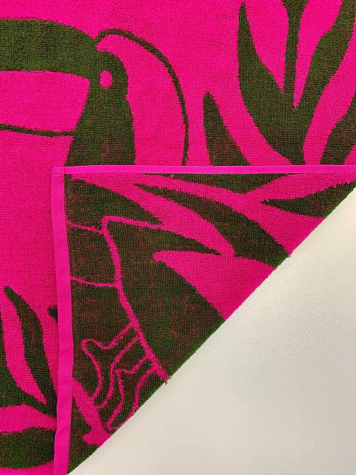 Дитячий махровий рушник Ideal Textile 70х140 см Тукани, рожевий (56860794) Чернівці - фото 3