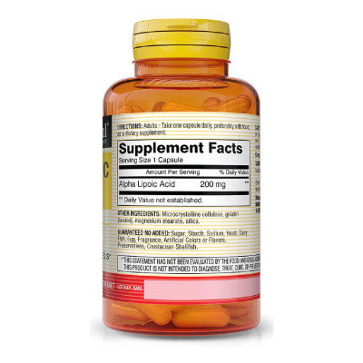 Аминокислота Mason Natural Альфа-липоевая кислота 200 мг, Alpha Lipoic Acid, 60 капсул (MAV16245) Винница - изображение 2