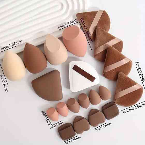 Набор спонжиков 20 шт бьюти блендер для нанесения макияжа цвет бежевый Каменец-Подольский