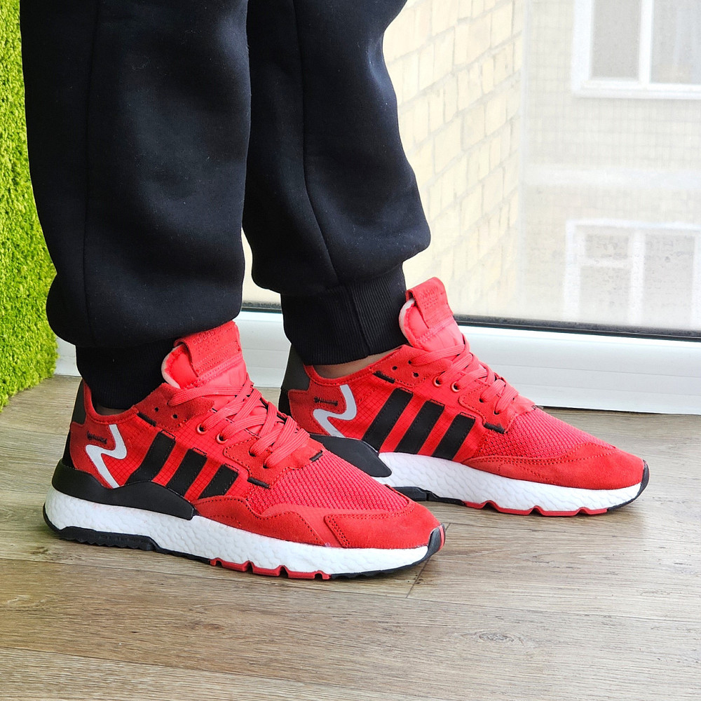 Кросівки Чоловічі Adidas Jogger Червоні Адідас Бігові (розміри: 41,42,43,44,45) Відео Огляд Дніпро - фото 4