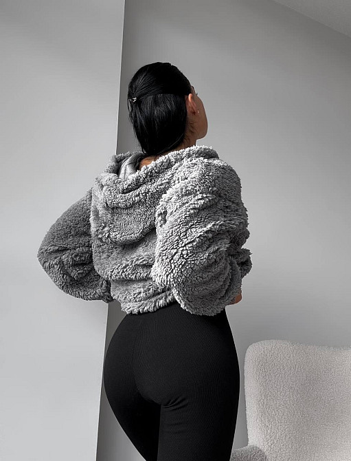 Стильний жіночий теплий костюм двійка Тедди, рубчик щільний із начосом Сірий, 42/44 Одеса - фото 5