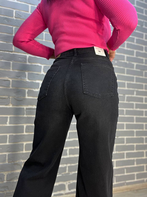 Джинси жіночі Its Basic 2506 палаццо виточки на стегнах стрейчеві чорні, чорний, 36, 36, 73 см, 108 см Київ - фото 2