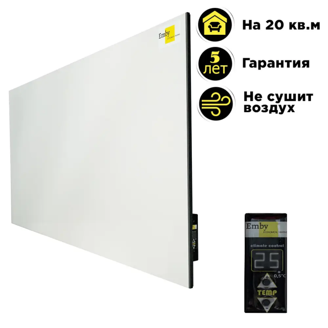 Обогреватель керамический Emby CHT-1000 с терморегулятором на 20 кв.м (Белый) Винница - изображение 7