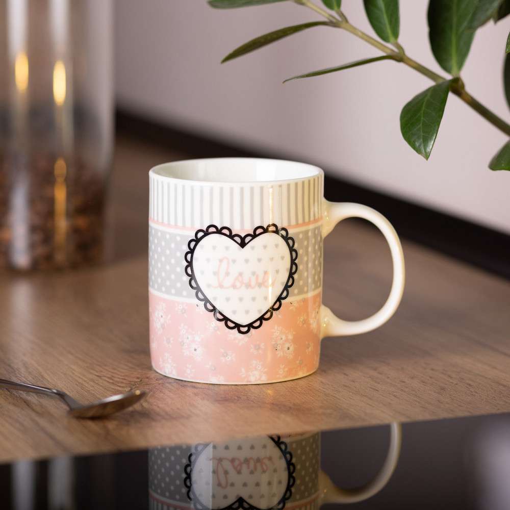 Чашка фарфоровая 400 (мл) чашка для кофе и чая з надписью и сердцем Lugi RX-N240143PKV Киев - изображение 4