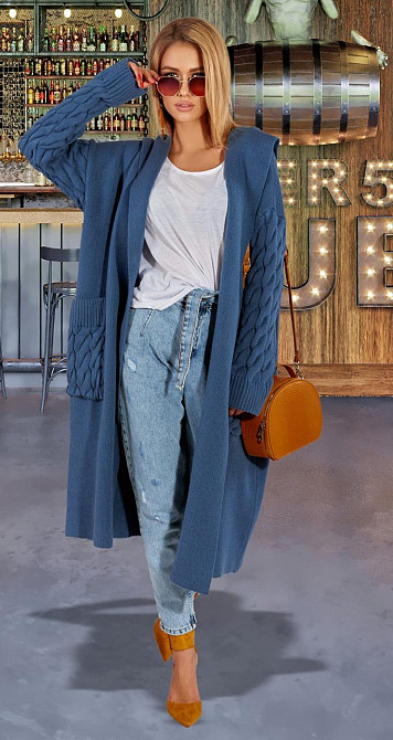 Теплий кардиган з капюшоном (48-52) Київ - фото 1