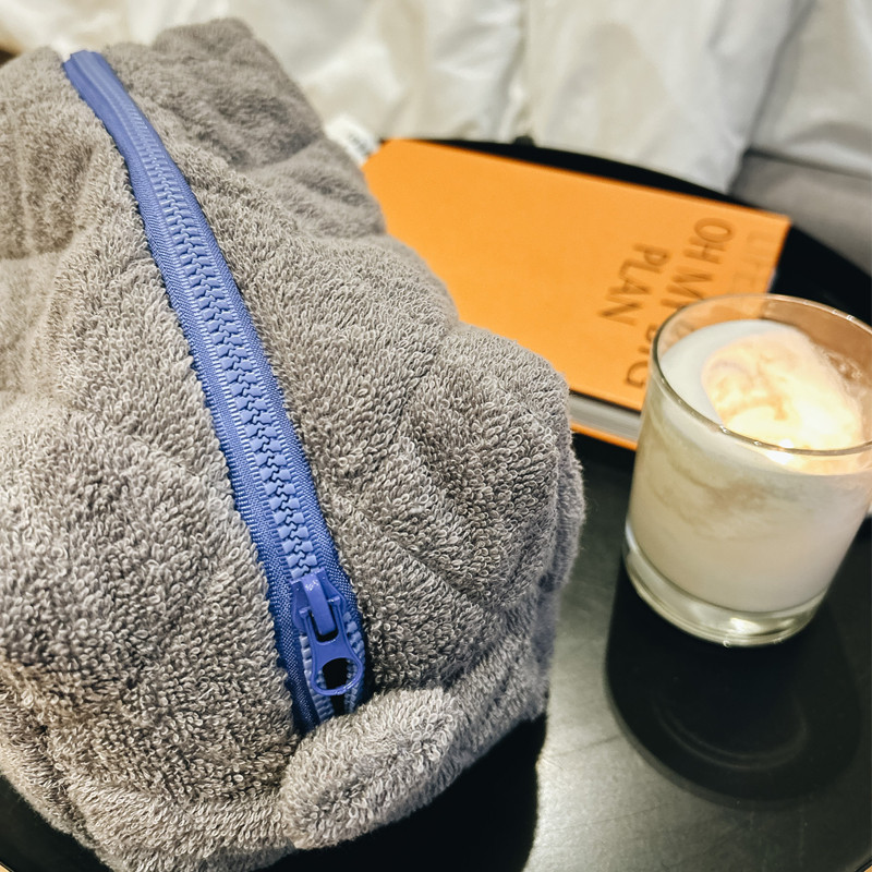 Большая женская махровая косметичка 24x13x13 см (Серый) Сумы - изображение 2