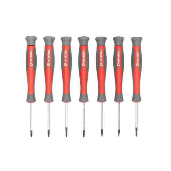 Набор точных отверток, 7 ед., Cr-V, 50 мм (SL2,5, SL3, PH00, PH0, T6, T7, T8) INTERTOOL VT-3347 Киев
