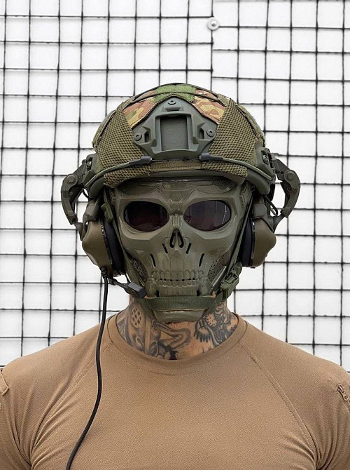 Тактический комплект шлем Fast Helmet + кавер + активные наушники М32 + крепление на шлем Винница - изображение 2