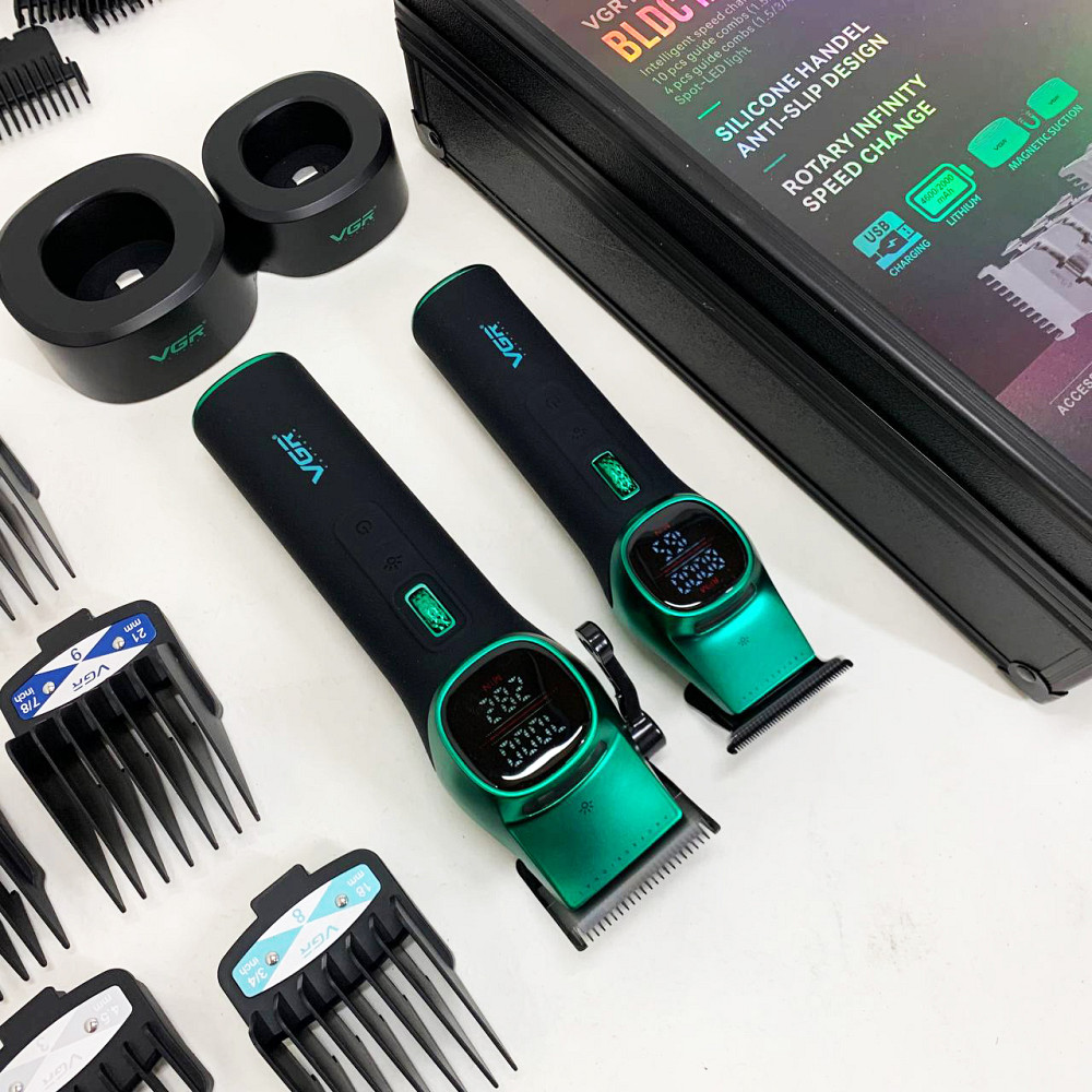Електрична машинка для стрижки побутова VGR V-885 S2 GREEN, Машинка для стрижки від акб TW-64 Івано-Франківськ - фото 6