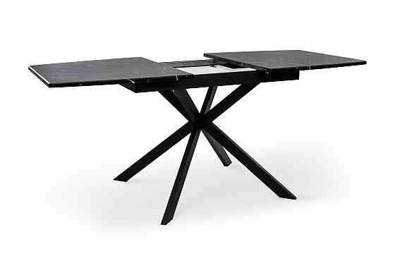 Стіл Річард 140(+40)*85 чорний метал/мрамор чорн Киев