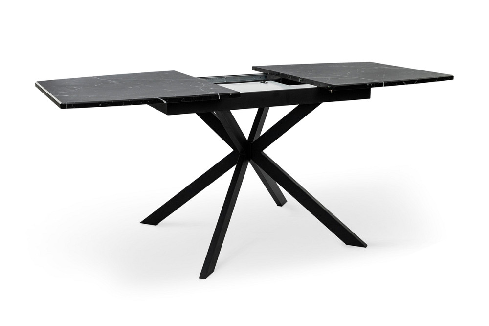 Стіл Річард 140(+40)*85 чорний метал/мрамор чорн Киев - изображение 4