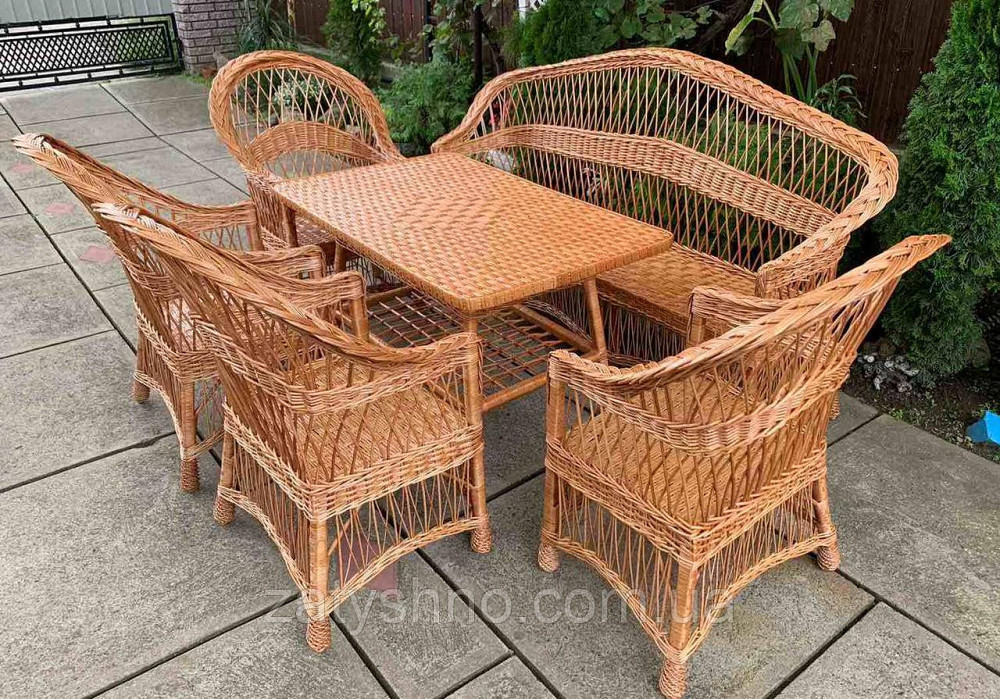 Набор плетеной мебели из лозы с диваном Киев - изображение 9