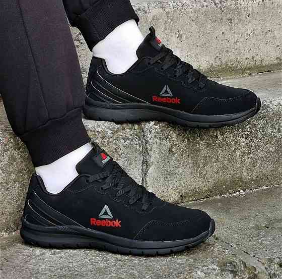 Кроссовки Reebok Черные Мужские Рибок Нубук Кожа (размеры: 41,42,43,44,45,46) Днепр