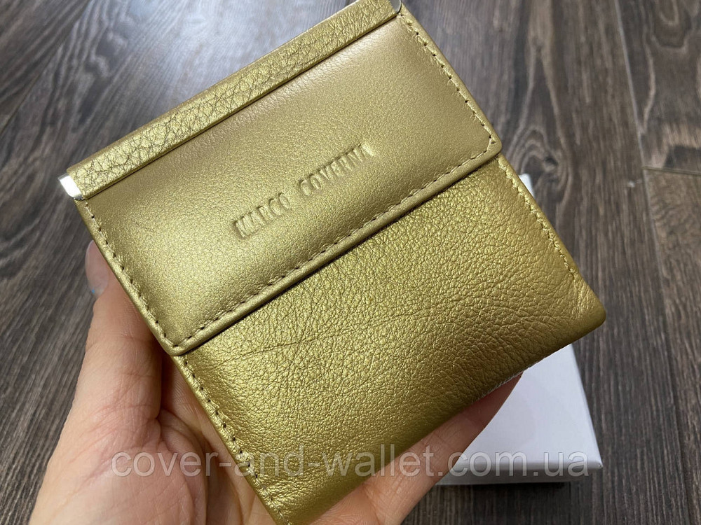 Золотий жіночий гаманець невеликого розміру із натуральної шкіри Marco Coverna MC 213 Київ - фото 1