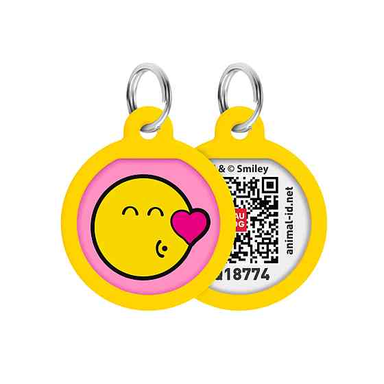 Адресник для собак и кошек металлический WAUDOG Smart ID с QR паспортом, рисунок 