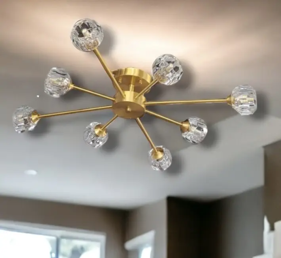 Світлодіодна люстра Ірис 5008 (Золота) 8 плафонів Київ