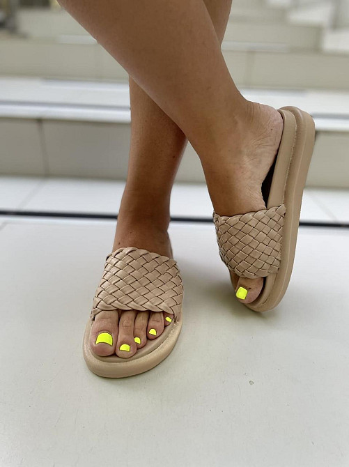 Seben Модні шльопанці жіночі еко-шкіра бежеві на низькому ходу літні Seben T115-3 р. 36, 38, 39 Коломия - фото 4