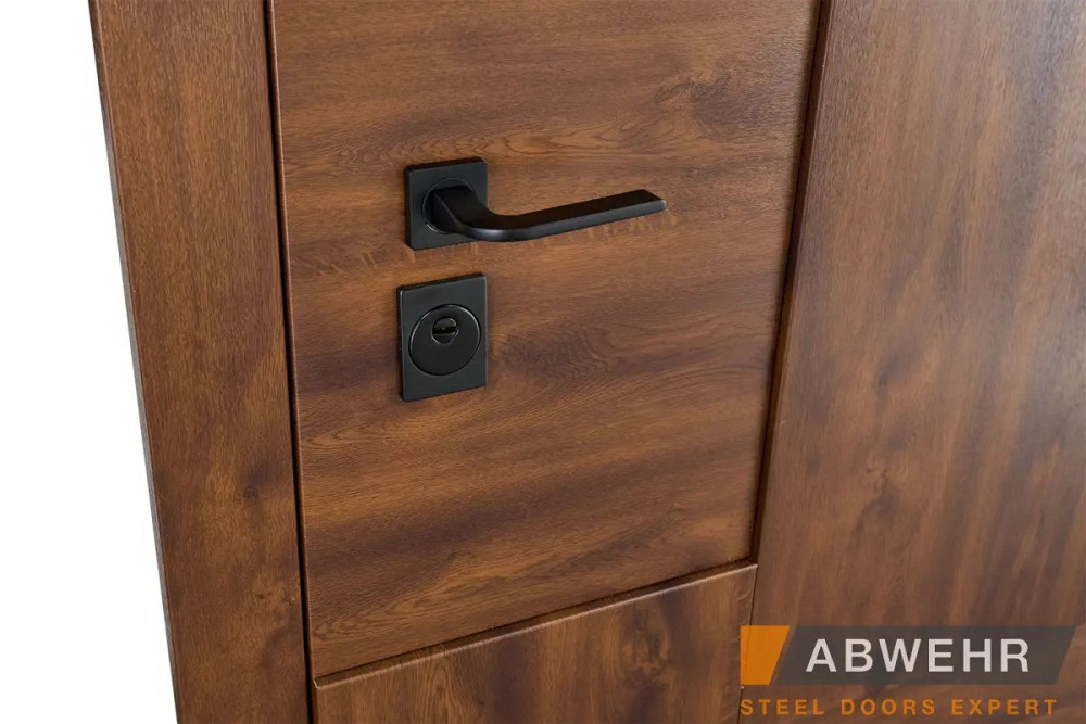 Двері вуличні, модель LP-12 Supreme ТЕРМОРОЗРИВ 3 контури ущільнення, дуб темний/ваніль Київ - фото 4