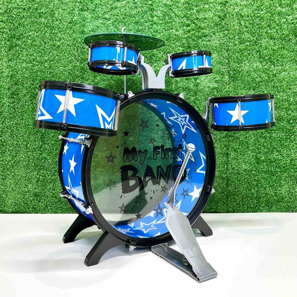 Барабанна установка іграшкова 4 барабани з паличками та стільчиком Синя (1919) Чернигов - изображение 10