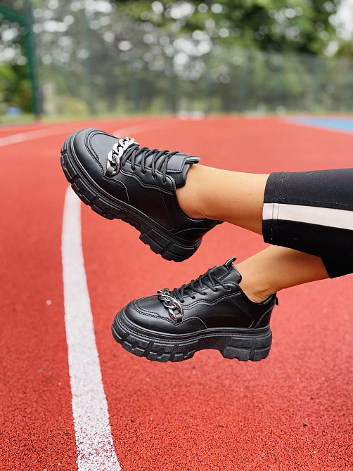 L&M Кросівки жіночі L&M 071-1 чорні (весна-осінь, еко-шкіра) (4753) Коломия - фото 4