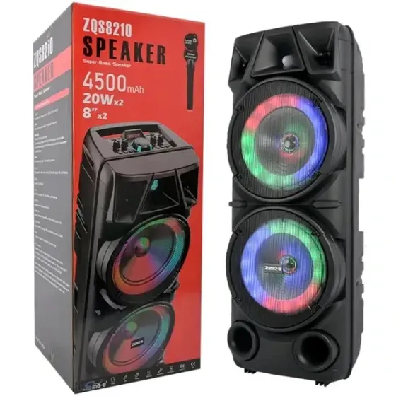 ZQS2801 Портативна Bluetooth колонка 20 Вт, 2x8", 4500 мАг, пульт ДК, мікрофон, музика скрізь Одеса