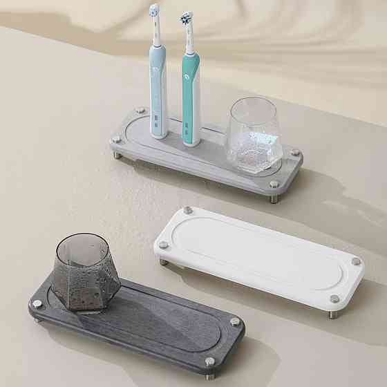 Подставка универсальная для ванной комнаты душа,кухни для принадлежностей каменная из диатомита белая Каменец-Подольский