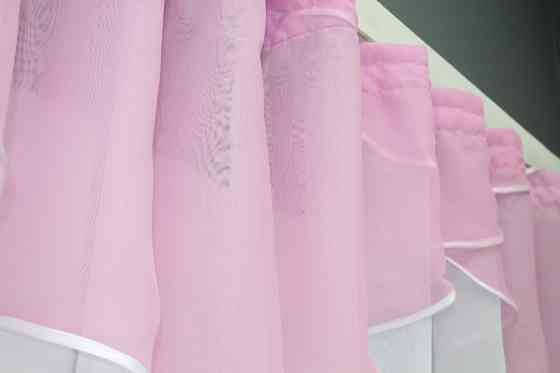 Кухонный тюль арка с ламбрекеном VR-Textil № 025к Белый с розовым 270х170 см (52-0435) Киев