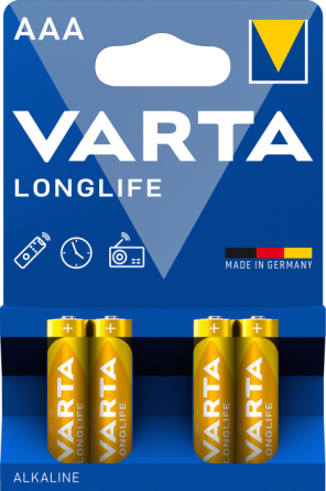 Батарейка мініпальчик VARTA LONGLIFE AAA 1.5V блістер 4 шт Рівне