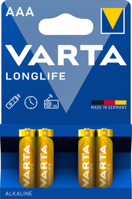 Батарейка мініпальчик VARTA LONGLIFE AAA 1.5V блістер 4 шт Рівне - фото 1