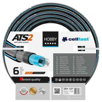 Шланг для поливу Cellfast HOBBY ATS, 1/2&quot;, 25м, 6 шарів, до 30 Бар, -20…+60°C (16-200) Вінниця