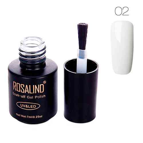 Гель-лак для нігтів манікюру 7мл Rosalind, шелак, 02 білий Вінниця