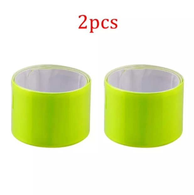Світловідбиваючий браслет 2 штуки 40 на 3 см салатовий Київ - фото 1