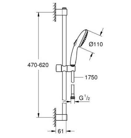 Душовий гарнітур Grohe Tempesta 110 2 режими струменю (261622433)   ( 28718 ) Харьков
