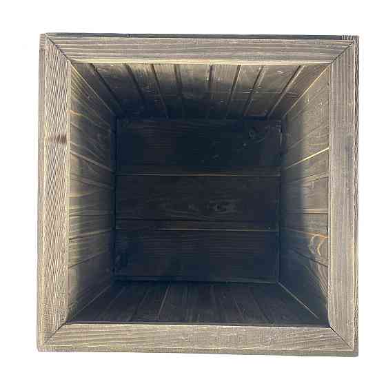 Ящик вазон садовый декоративный для цветов или для хранения вещей из натурального дерева 33х33х28,5 см Каменец-Подольский