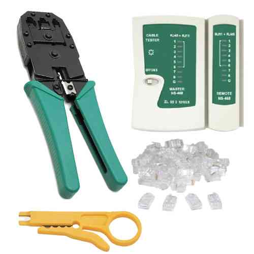 Набор сетевика Обжимка, тестер, 100 rj45 коннектор, стриппер Винница