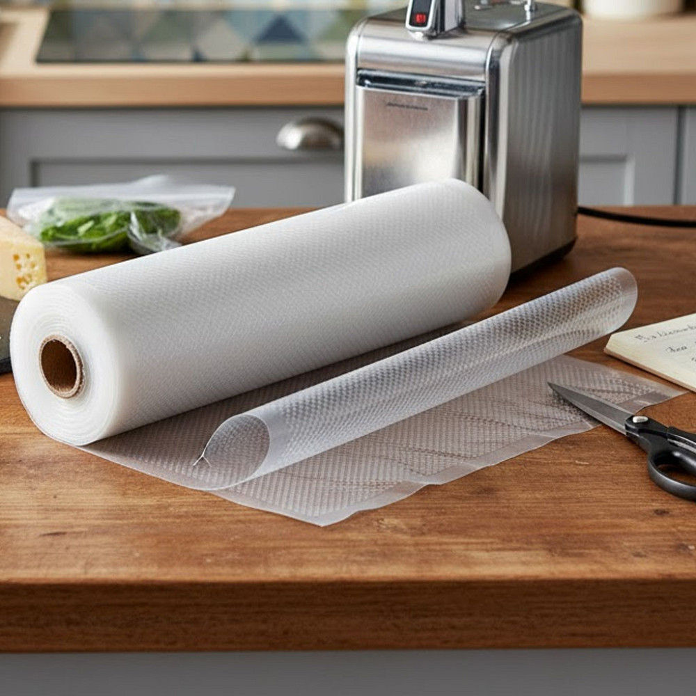 Вакуумні пакети для їжі 5 м х 12 см / Рифлені пакети для вакууматора / Пакети вакуумні Київ - фото 1