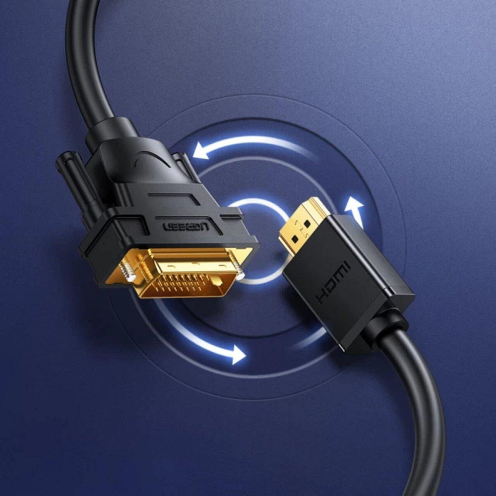 Відеоадаптер відео перехідник адаптер UGREEN HD106 HDMI - DVI Cable 2m, колір чорний UGR-10135 Одеса - фото 2