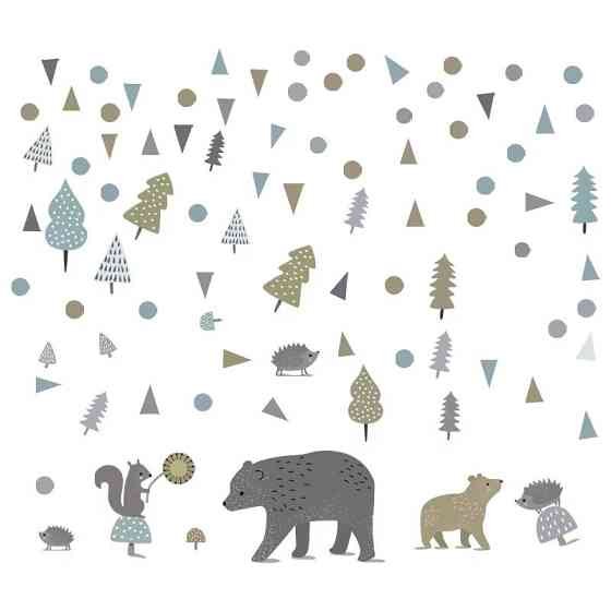 Набор виниловых наклеек декоративный в детскую комнату 