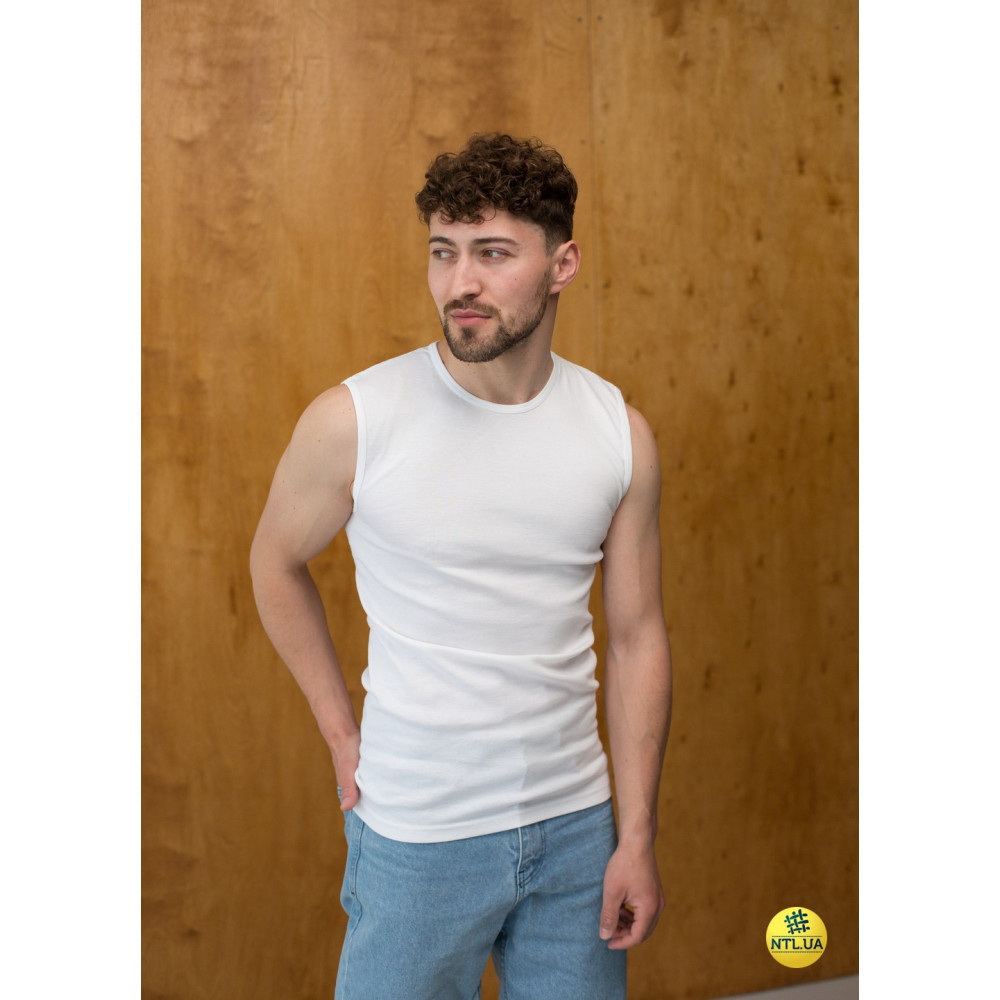 Безрукавка чоловіча 100% - бавовна Наталюкс 21-1201 Білий, XL Київ - фото 3