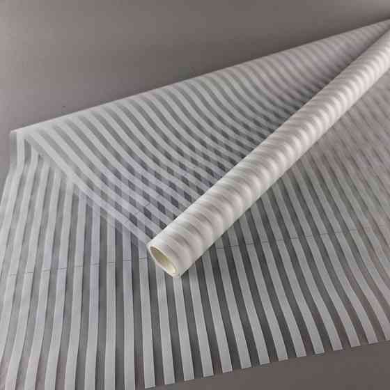 Калька для цветов рулон 8м тонированный матовый (77) (h680) №804 Полоски Белый (1 шт) Харьков