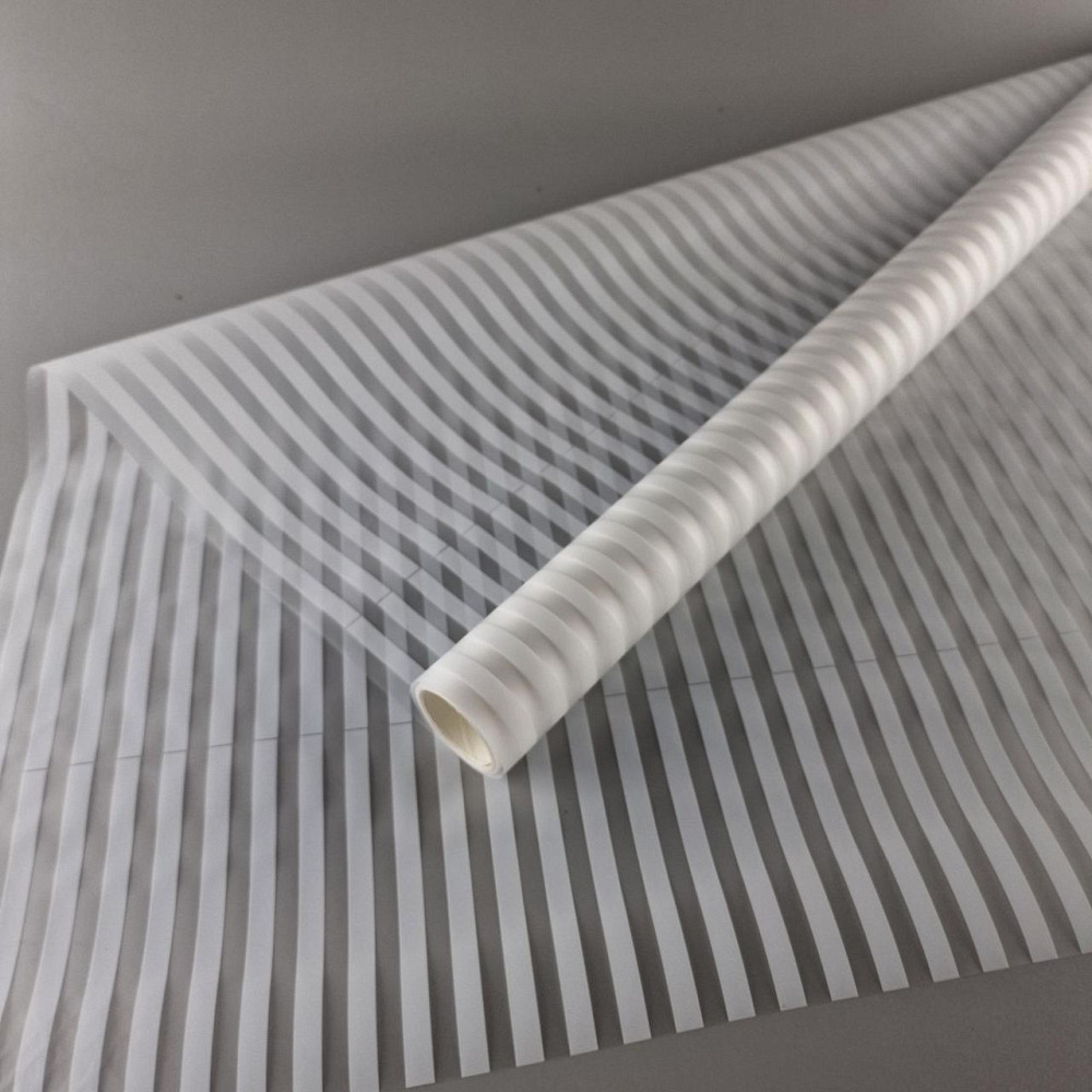 Калька для цветов рулон 8м тонированный матовый (77) (h680) №804 Полоски Белый (1 шт) Харьков - изображение 1