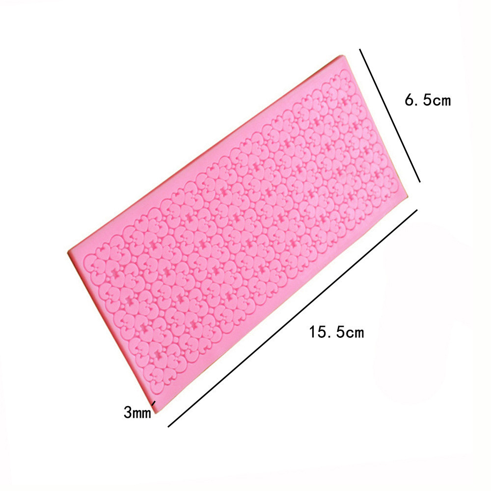 Молд силіконовий Мереживо 65 на 155 мм рожевий Київ - фото 2