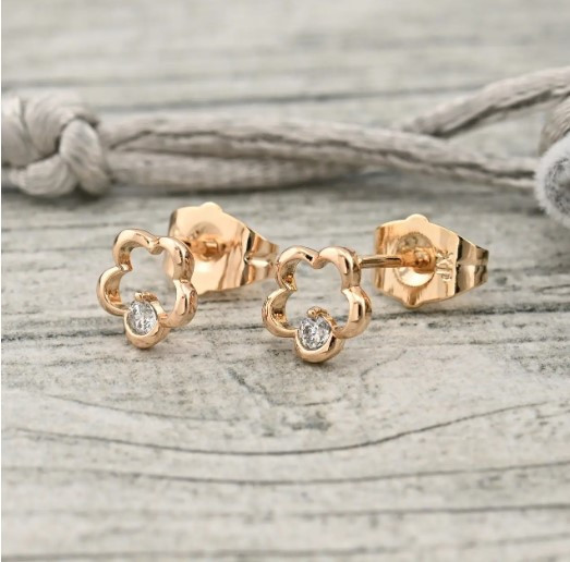 Серьги Xuping гвоздики, размер 7*7мм, позолота 18К Киев - изображение 1