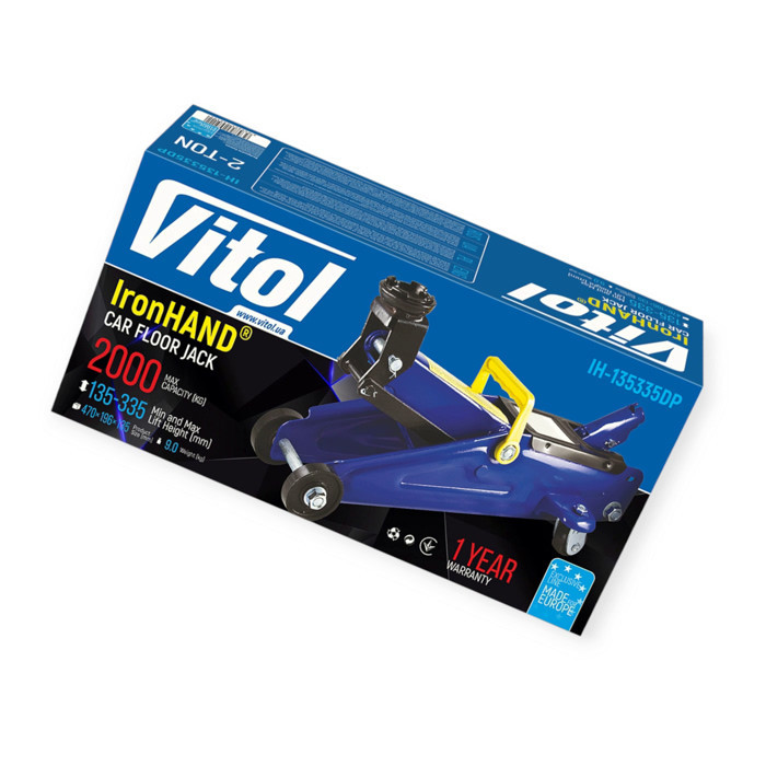 Домкрат гідравлічний підкатний 2 т, 135-335 мм, 9,0 кг (коробка) Iron Hand Мукачево - фото 5