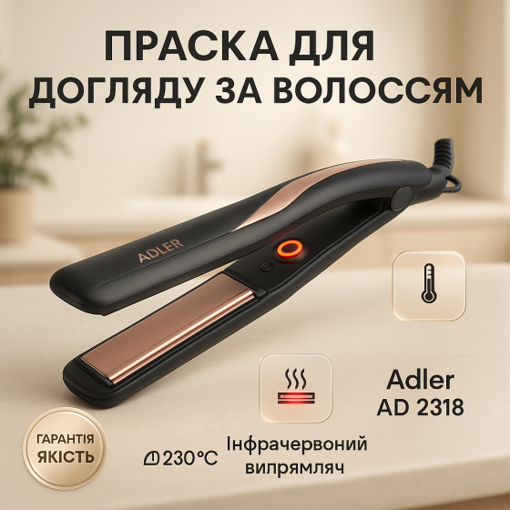 Праска для видалення посічених кінчиків Adler AD 2318 120Вт, Ергономічна праска-випрямляч VD-84 Львів