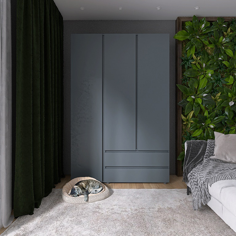 Шкаф трехдверный Эверест ШЛ-3 Лайт Графит (DTM-4913) Днепр - изображение 1